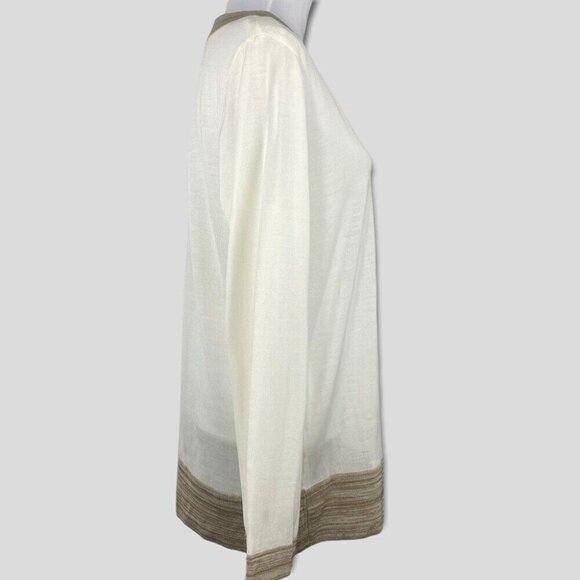 Misook Women's NWT Coastal Oversized V-Neckline Long‎ Sleeve Knit Sweater XS/C41 - Picture 4 of 7